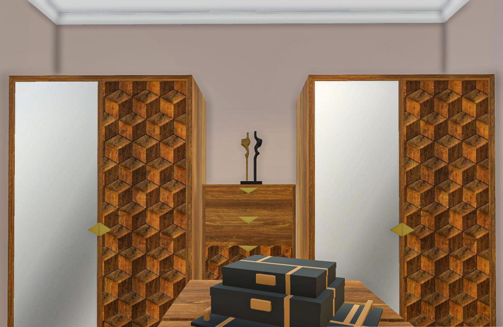 Wooden storage bedroom