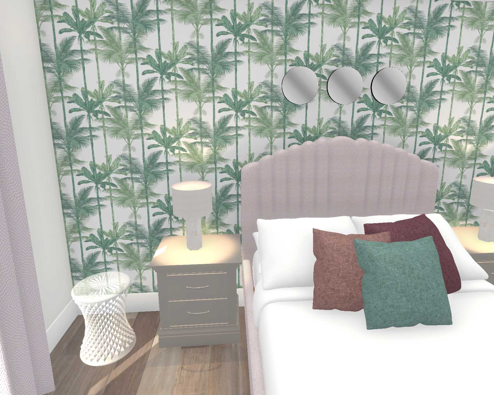 pink and green bedroom design