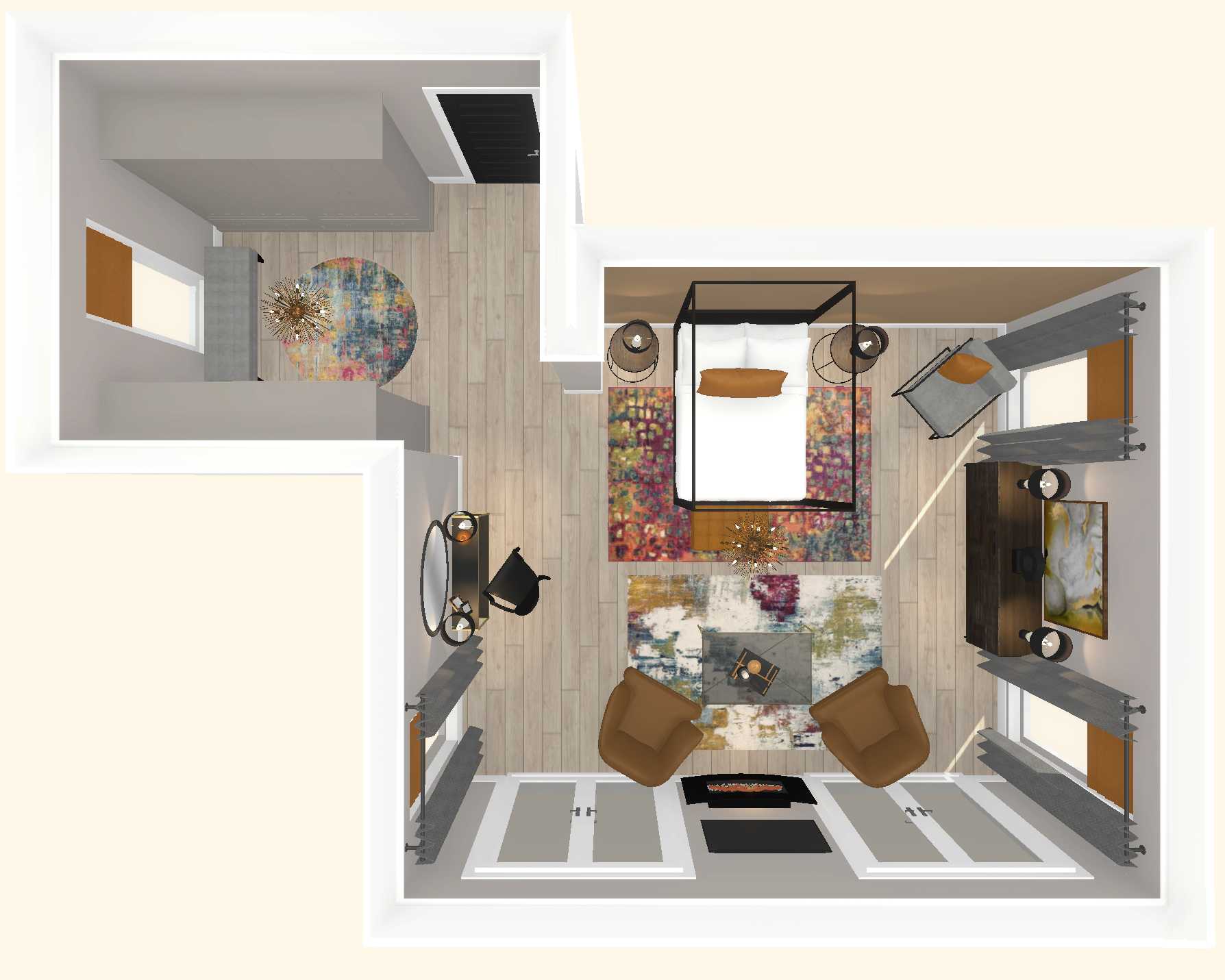 large bedroom design overview