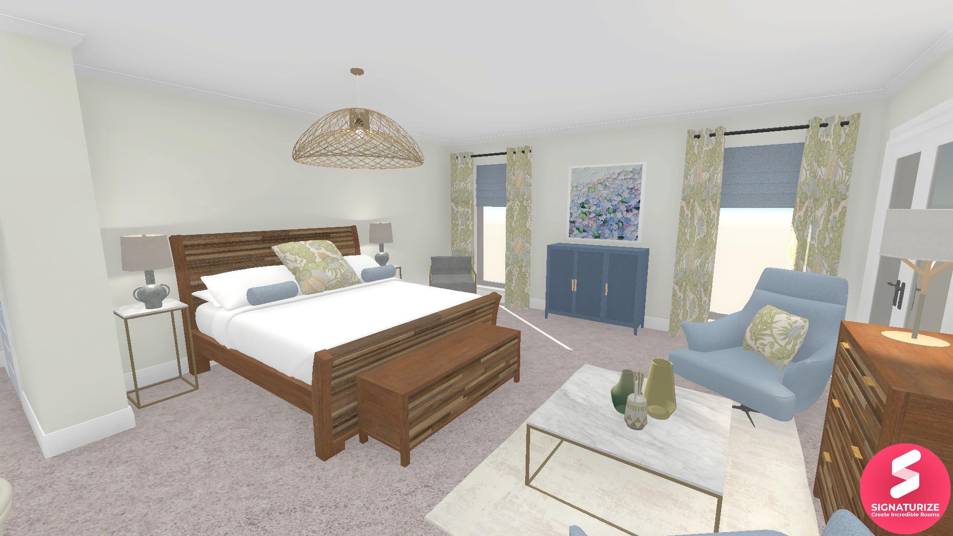 Eco Boho Bedroom with Blue Hues Eco Boho Bedroom with Blue Hues