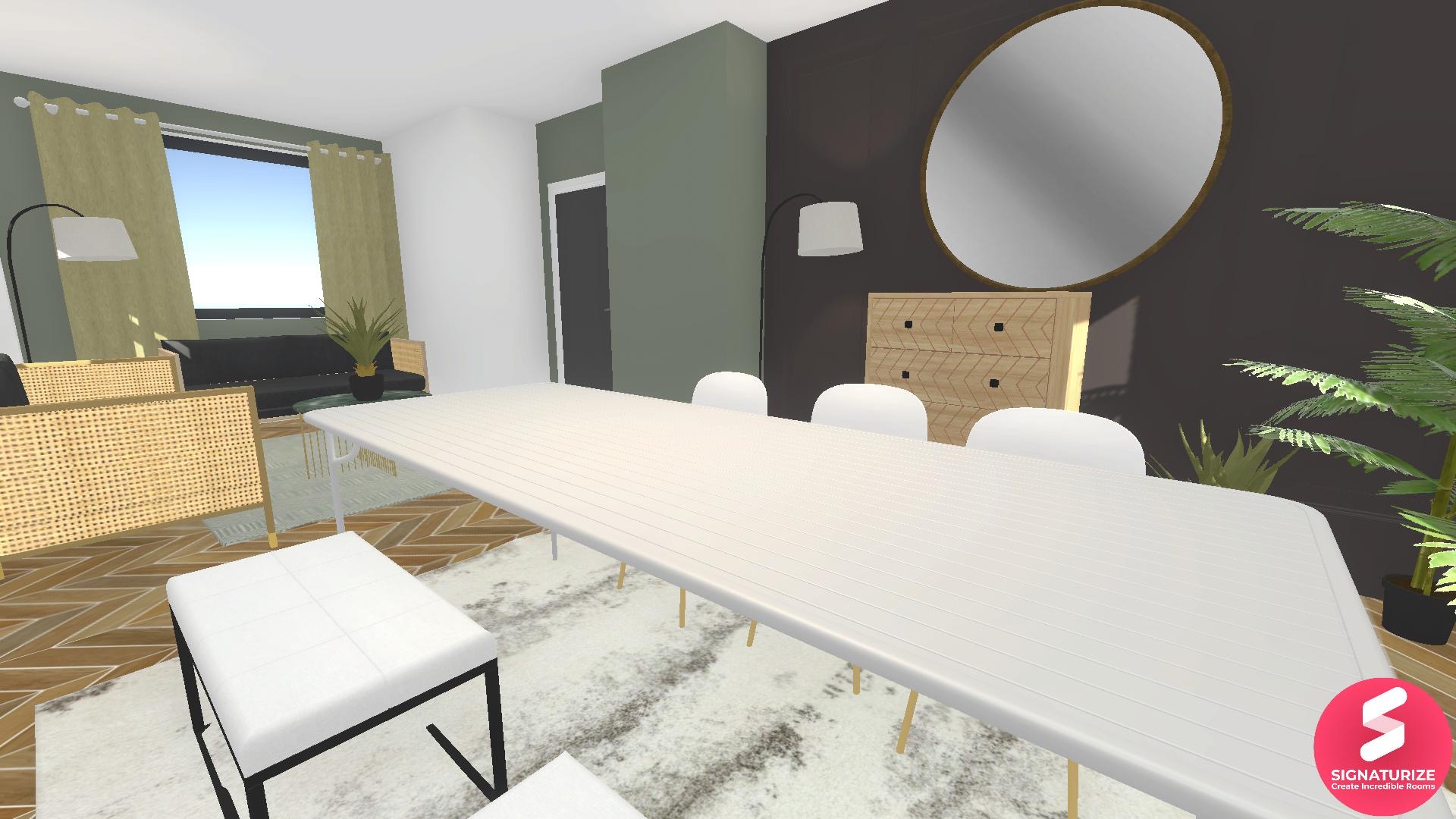 Bold Colours in a Japandi Open Space Room Idea Bold Colours in a Japandi Open Space Room Idea