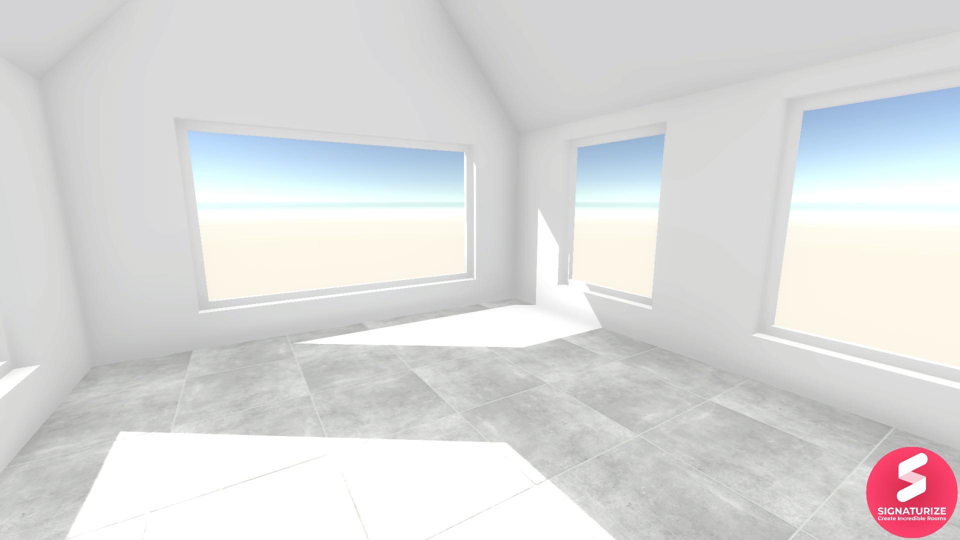 Empty room with white flooring