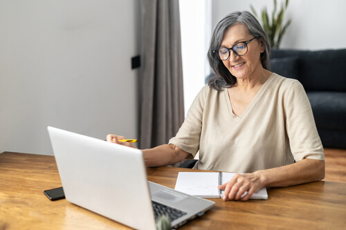 Lady Working At Computer