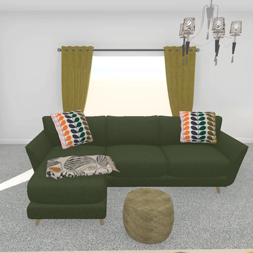 green sofa