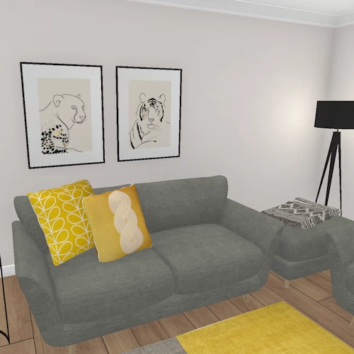 sofa yellow and grey sofa