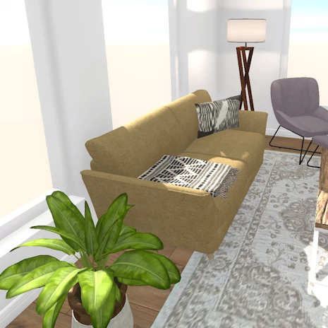 sofa-square sofa in bedroom