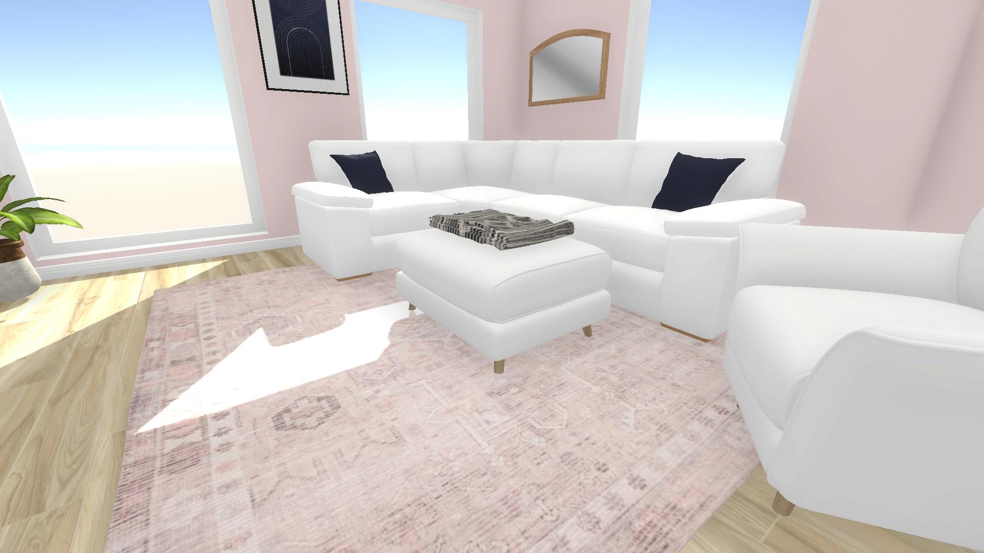 Pink living room rug