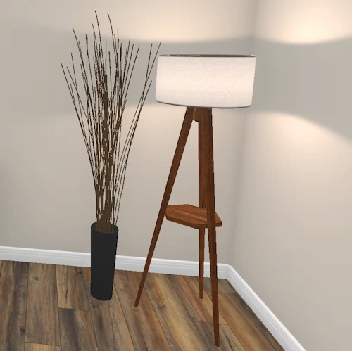 lamp-and-plant Ercol dining room