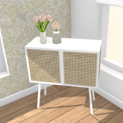 wicker-sideboard Amtico flooring bedroom design